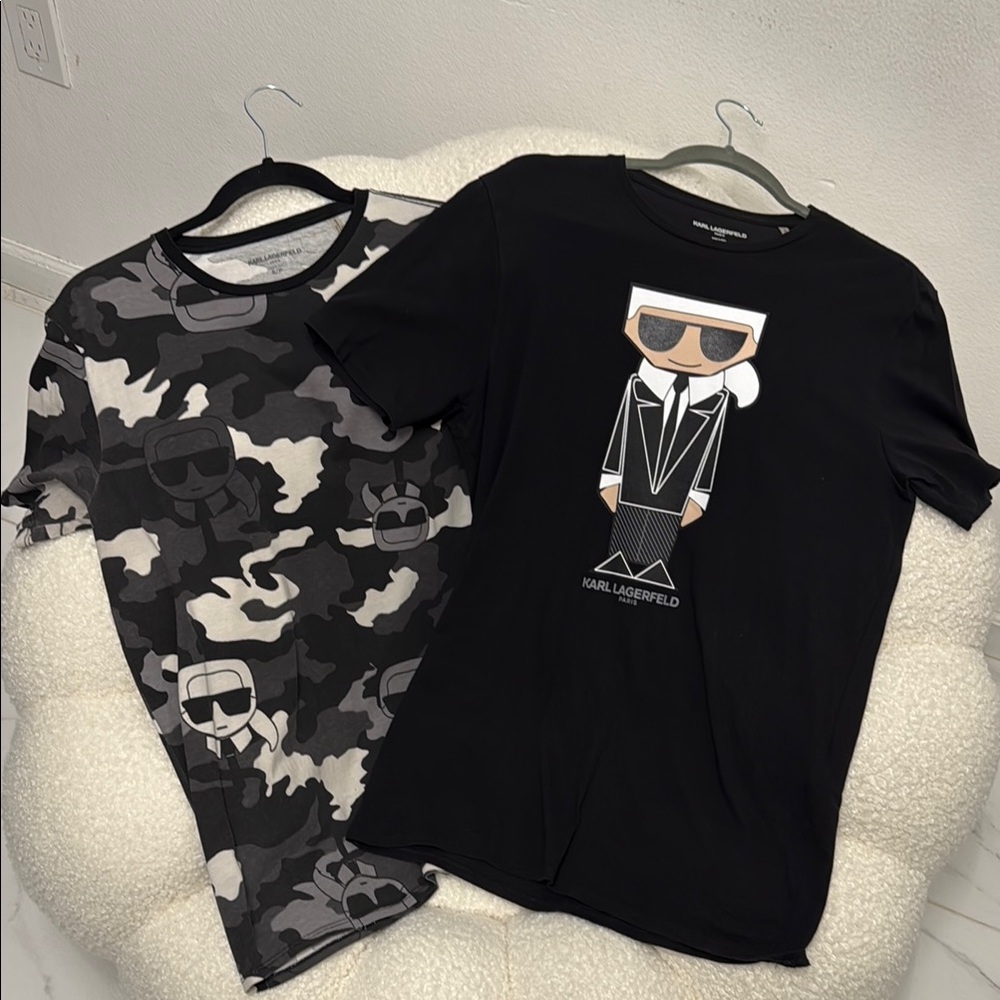 Karl Lagerfeld Graphic T-Shirts - Black and Camouflage